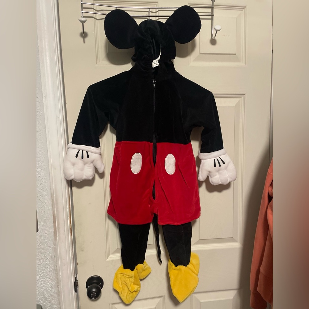 Vintage Disney Store Mickey Mouse one Piece Zip Costume Unisex Toddler 18-24 mos